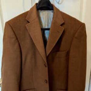 Marks Spencer Men Wool Cashmere Cinnamon Brown Blazer Jacket Sport Coat 38S